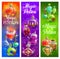 Halloween posters with witch magic potions bottles
