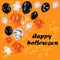 Halloween pumpkin balloons art vector happy party