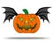 Halloween Pumpkin with bat wings.