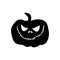 Halloween pumpkin carved smile black vector icon.
