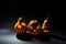 Halloween pumpkin on dark background on holiday, three different pumpkin backgrounds wallpaper