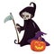 Halloween pumpkin with death costume