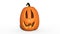 Halloween pumpkin decoration, carved Jack O Lantern decorative pumpkin isolated on white background, 3D rendering render