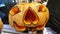 Halloween pumpkin design with copy space