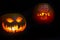 Halloween Pumpkin Display with Writing and Light