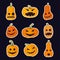 Halloween pumpkin emotions stickers pack