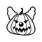 Halloween pumpkin with evil clown line style icon