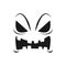 Halloween pumpkin face vector icon, scary emoji