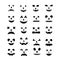 Halloween Pumpkin Faces icon set. Spooky Jack-o`-Lantern vector elements isolated on white. Halloween party decorations