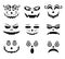 Halloween pumpkin faces set - vector