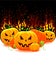 Halloween pumpkin with fire