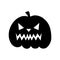 Halloween pumpkin flat clipart, vector stock illustration. Hand drawn black silhouete for decor