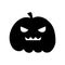 Halloween pumpkin flat clipart, vector stock illustration. Hand drawn black silhouete for decor