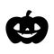 Halloween pumpkin flat clipart, vector stock illustration. Hand drawn black silhouete for decor