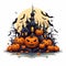 Halloween Pumpkin Forest Background