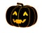 Halloween pumpkin - full color stock illustration. Jack`s Lantern is a black pumpkin silhouette with a glowing face. Pumpkin with