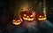 Halloween. Pumpkin ghost 3D illustration. Jack Pumpkinhead, all saints night