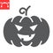 Halloween pumpkin glyph icon