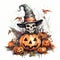 Halloween Pumpkin Gravestones Illustration Background