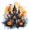 Halloween Pumpkin Gravestones Illustration Background