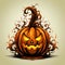 Halloween Pumpkin Gravestones Illustration Background