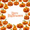 Halloween pumpkin greeting card of autumn holiday