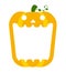 Halloween pumpkin head jack o lantern illustration mouth open / text space