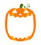 Halloween pumpkin head jack o lantern illustration mouth open / text space