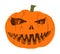 Halloween pumpkin  isolated on white background Scary face laughing. Happy Jack O Lantern. grinning smile Halloween pumpkin