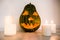 Halloween pumpkin Lamp Jack and candles