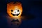 Halloween Pumpkin Lamp, Jack O Lantern On Dark Background