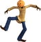 Halloween Pumpkin Man, Dancing, Isolated