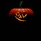 Halloween pumpkin with mischievous evil smile on its face. Creepy carved pumpkin with copy space. 3D rendering illustration.
