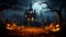 Halloween pumpkin patch in the moonlight jack o lantern party horizontal banner
