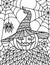 Halloween pumpkin scarecrow with mandala hat and spider web for printing, engraving or  coloring book
