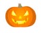 Halloween pumpkin with a scary face cut out. Jack`s Lantern is a glowing, bright orange pumpkin with a spooky face - full color ve