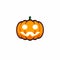 Halloween pumpkin, scary or spooky creepy pumpkins, Halloween holiday. White background. Isolated icon