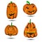 Halloween Pumpkin set on white. Scary Jac