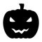 Halloween pumpkin silhouette icon. Jack O Lantern vector illustration isolated on white