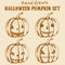 Halloween pumpkin sketches set