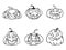 Halloween pumpkin sketchy outline icons