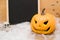Halloween pumpkin and skulls