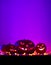 Halloween Pumpkin  In A Spooky Mystic Night On Wooden background