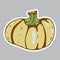 Halloween pumpkin sticker. Autumn vector illustration