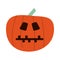 Halloween pumpkin with stitched mouth flat style icon