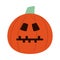 Halloween pumpkin with stitched mouth flat style icon