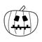 Halloween pumpkin with stitched mouth line style icon