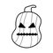 Halloween pumpkin with stitched mouth line style icon