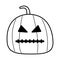 Halloween pumpkin with stitched mouth line style icon