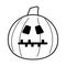 Halloween pumpkin with stitched mouth line style icon